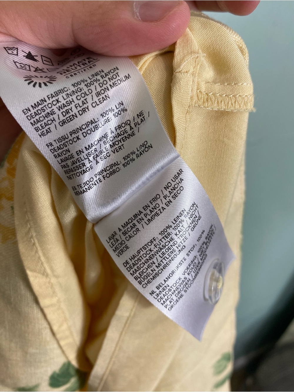 Reformation Everett Linen Floral Dress Yellow Size 6 - Picture 8 of 8
